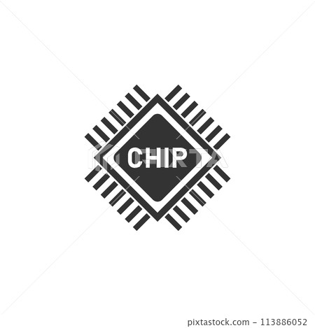 Chip icon flat Chip icon flat 113886052