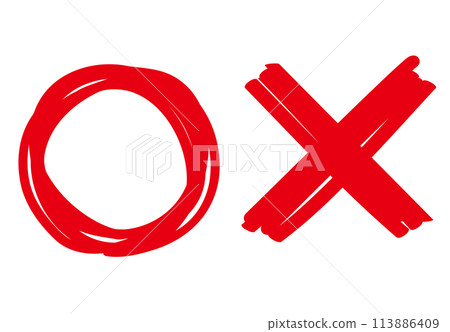 Handwritten thick circle red brush 113886409