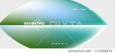 An Aqua circle on an Electric blue background with a leafshaped object An Aqua circle on an Electric blue background with a leafshaped object 113886819