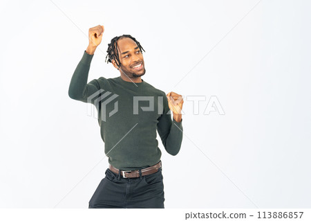 Dancing black man 113886857