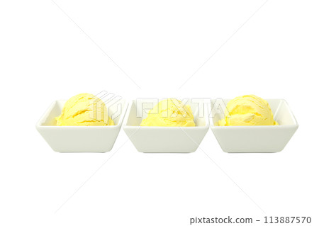 PNG, Ice cream with fresh melon in a bowl, isolated on white background PNG, Ice cream with fresh melon in a bowl, isolated on white background 113887570