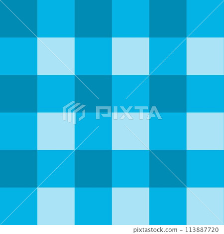 Cyan blue check pattern reminiscent of a clear ocean 113887720