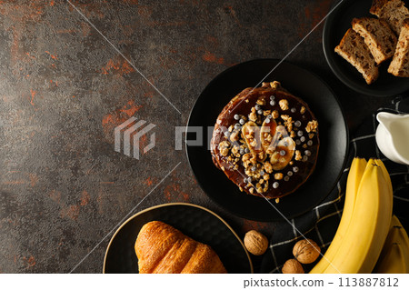 Tasty food with banana, concept of tasty food with banana 113887812