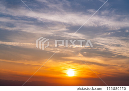 [夕陽素材] 從藏王看到的夕陽[宮城縣] 113889250