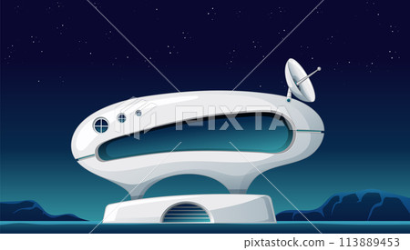 Futuristic Observatory Under Starry Sky 113889453