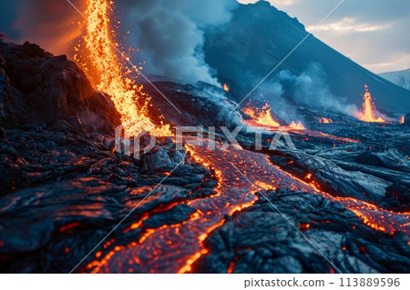 volcanic eruption 113889596