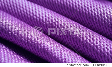 Purple soccer fabric texture with air mesh. Athletic wear backdrop 113890418