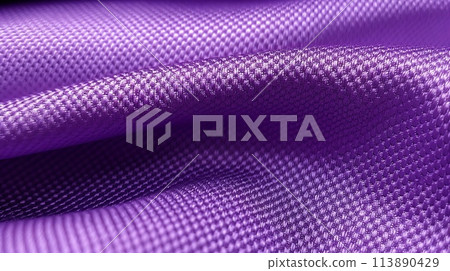 Purple soccer fabric texture with air mesh. Sportswear background 113890429