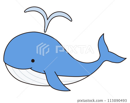 可愛鯨魚的向量圖。鯨魚，圖標，海，水族館 113890493