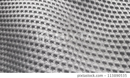 Grey soccer fabric texture with air mesh. Sportswear background 113890535