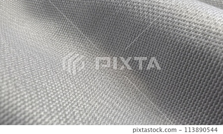 Grey soccer fabric texture with air mesh. Sportswear background 113890544