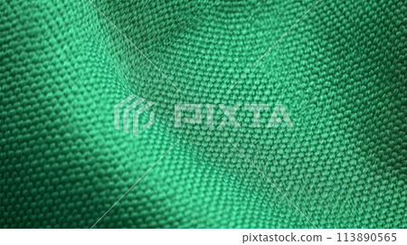 Green soccer fabric texture with air mesh. Sportswear background 113890565