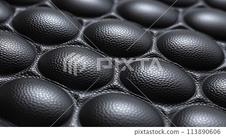 Black soccer fabric texture with air mesh. Sportswear background Black soccer fabric texture with air mesh. Sportswear background 113890606