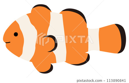可愛的小丑魚的向量圖。魚、圖標、海、水族館 113890841
