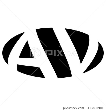 Oval logo double letter A, V two letters av va Oval logo double letter A, V two letters av va 113890901