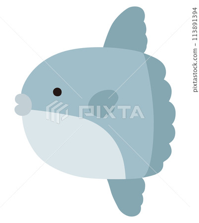 Cute sunfish vector illustration. Icon, ocean, aquarium, fish Cute sunfish vector illustration. Icon, ocean, aquarium, fish 113891394