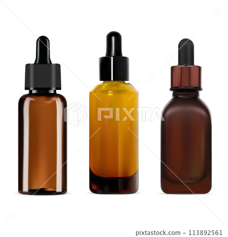 Beauty serum dropper bottle. Essential oil bottle 113892561