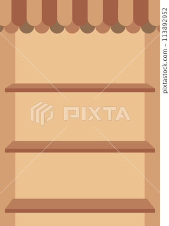 Flat design store shelves in brown tones Flat design store shelves in brown tones 113892952
