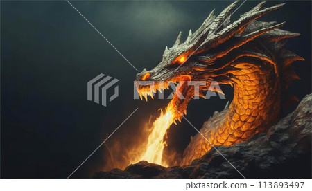 龍形象火焰遊戲傳奇RPG形象插畫素材 龍形象火焰遊戲傳奇RPG形象插畫素材 113893497