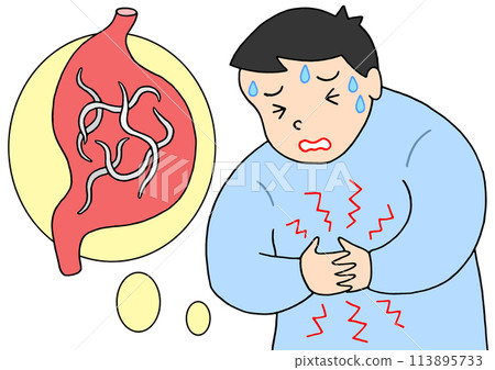 疾病/疾病/疾病 - 異尖線蟲、寄生蟲食物中毒、下腹痛 113895733