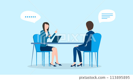 Interview woman 113895895