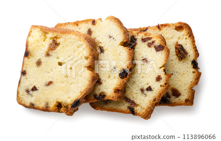 Cupcake with raisins on a white background. Top view Cupcake with raisins on a white background. Top view 113896066