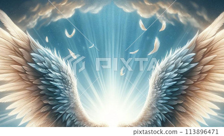 ZOOM背景,讓你變成天使 燈光照亮的白色翅膀 ZOOM背景,讓你變成天使 燈光照亮的白色翅膀 113896471