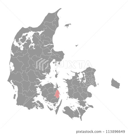 Nyborg Municipality map, administrative division of Denmark. Vector illustration. 113896649