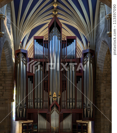 Church organ of The thistle chapel in St Giles' Cathedral or the High Kirk. 113897090