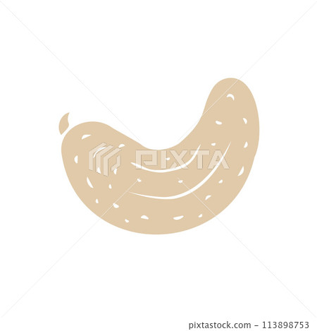 Vector hand drawn doodle sketch cashew nut Vector hand drawn doodle sketch cashew nut 113898753