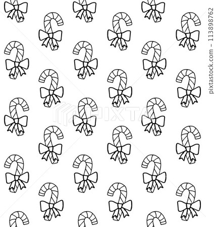 Vector seamless pattern of Christmas candy bowtie Vector seamless pattern of Christmas candy bowtie 113898762
