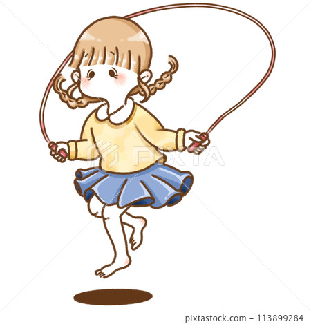 A girl who jumps rope A girl who jumps rope 113899284