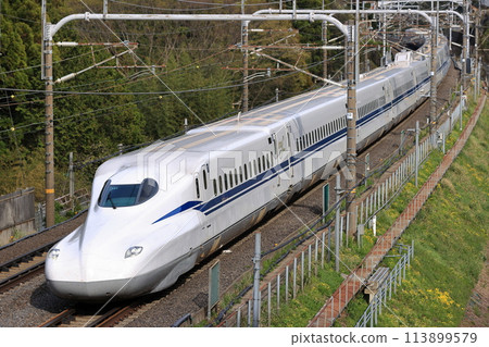 The Tokaido Shinkansen running near Sekigahara The Tokaido Shinkansen running near Sekigahara 113899579