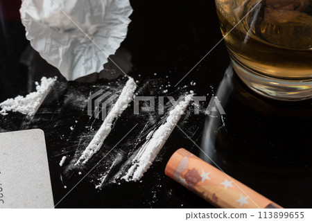 Cocaine lines prepared Cocaine lines prepared 113899655