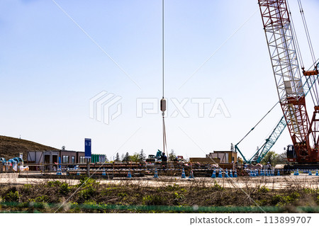 Arakawa Second Adjustment Pond Construction - Crawler crane 113899707