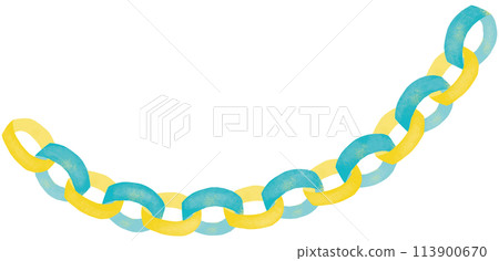 黃色和藍色圓環裝飾品的插圖 113900670