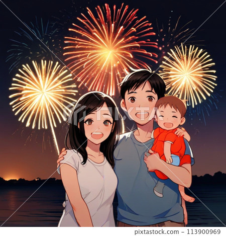 與家人一起放煙火 與家人一起放煙火 113900969