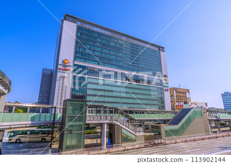 日本橫濱城市景觀 新橫濱車站等景觀蔚藍的天空…邁向新時代 113902144