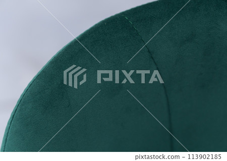 Dark green fabric background. Green fabric for furniture 113902185
