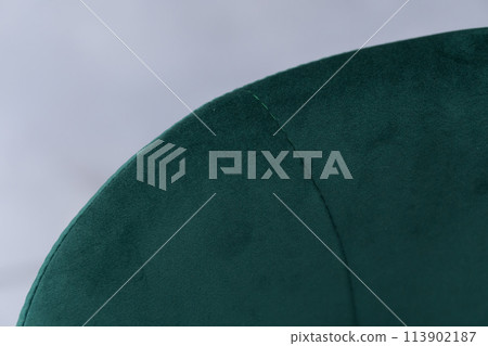 Dark green fabric background. Green fabric for furniture 113902187