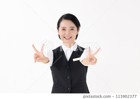 Woman in uniform piece Woman in uniform piece 113902377