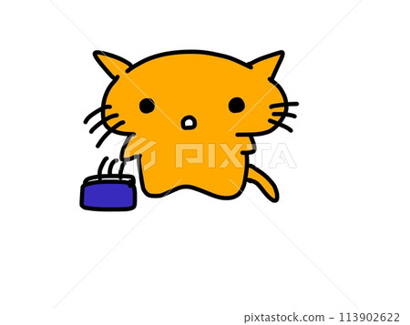 一隻貓驚呆了，錢包掉了。 113902622