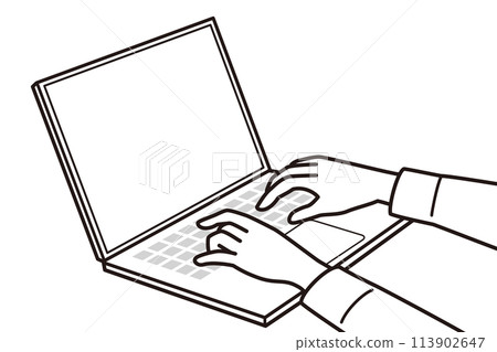 操作筆記本電腦的插圖 113902647