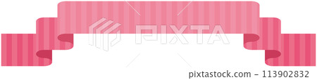 Simple striped ribbon illustration 3 (pink) 113902832