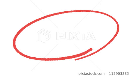 Roughly handwritten red circle - Image material for correct answers, marking, and important points 113903283