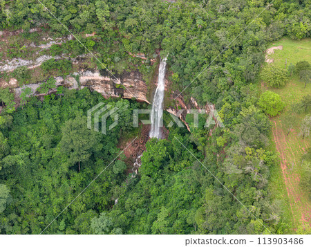 waterfall Cachoeira do Socorro natural tourist spot in Cassilandia waterfall Cachoeira do Socorro natural tourist spot in Cassilandia 113903486
