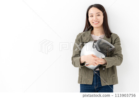 woman with helmet woman with helmet 113903756