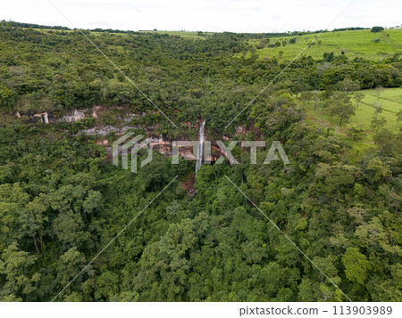 waterfall Cachoeira do Socorro natural tourist spot in Cassilandia waterfall Cachoeira do Socorro natural tourist spot in Cassilandia 113903989