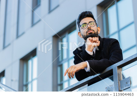 Tired exhausted businessman yawning, lazy bored lack of sleep, falling asleep, take a break, relax 113904463