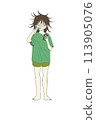 A woman with a sleeping habit brushing her teeth 113905076